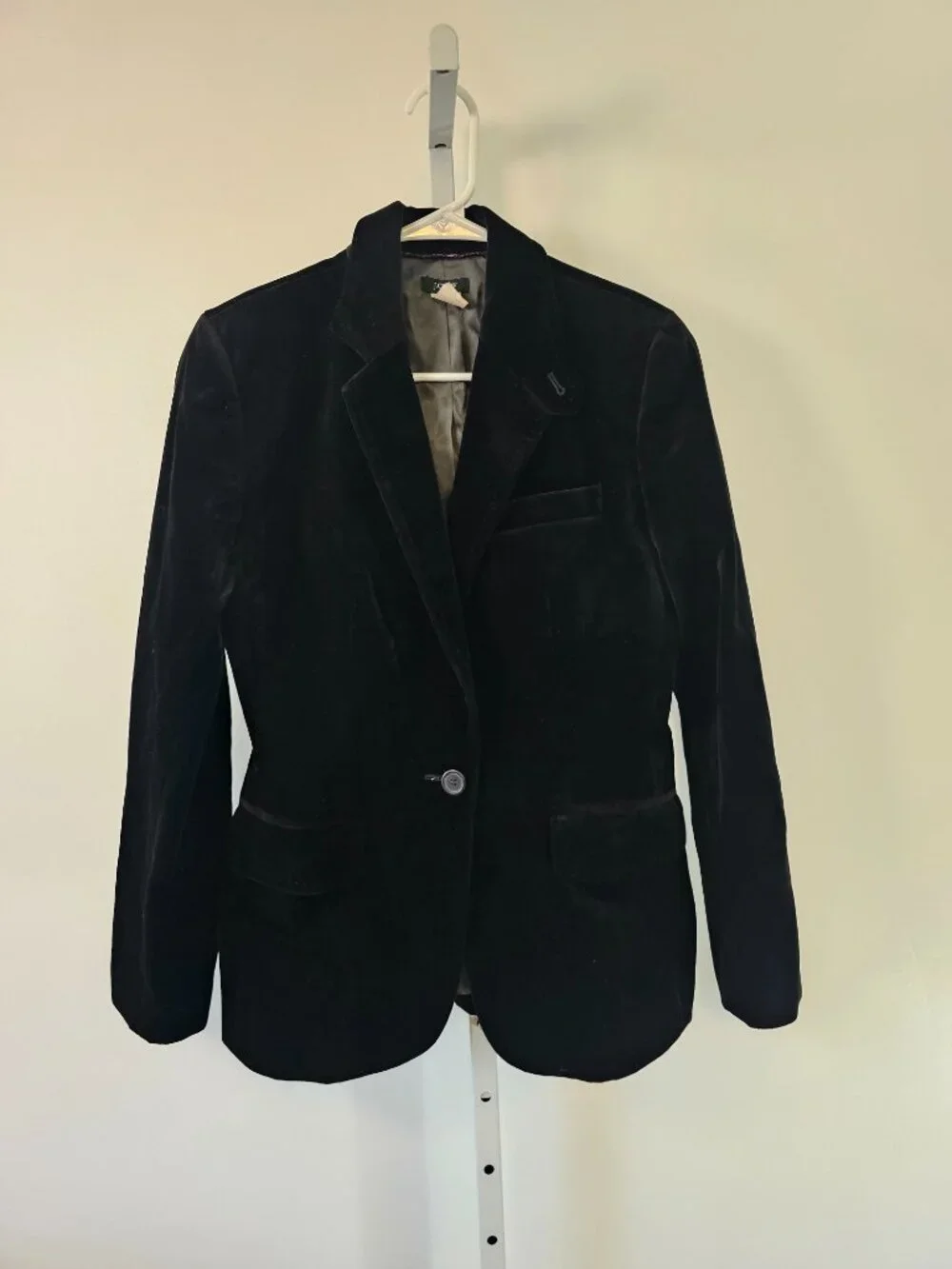 Vintage J. Crew Blazer Black Velvet 4